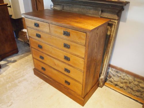 CHEST OF DRAWERS RARE ARTS AND CRAFTS OAK C1890 - ADDITIONAL PHOTO 15