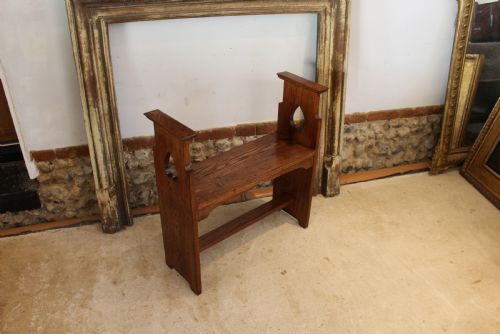 LIBERTY CO ARTS AND CRAFTS OAK WINDOW SEAT BENCH SETTLE C1900 - ADDITIONAL PHOTO 2