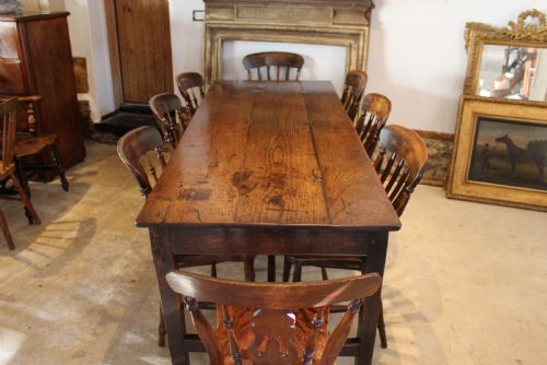 TABLE RARE STUNNING GEORGE II OAK REFECTORY FARMHOUSE DINING C1740 - ADDITIONAL PHOTO 3