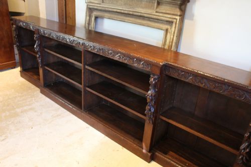 BOOKCASE RARE STUNNING LARGE VICTORIAN CARVED OAK C1880 - ADDITIONAL PHOTO 7