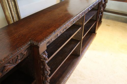 BOOKCASE RARE STUNNING LARGE VICTORIAN CARVED OAK C1880 - ADDITIONAL PHOTO 9