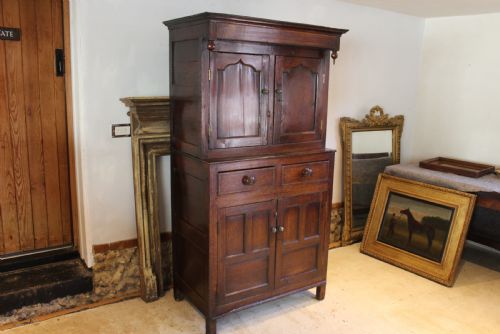 CUPBOARD RARE SMALL WELSH OAK CWPWRDD DEUDDARN C1790 - ADDITIONAL PHOTO 8