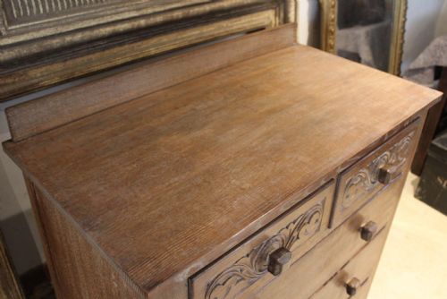CHEST OF DRAWERS ARTS AND CRAFTS LIMED OAK PRESTIGIOUS MAKER C1900 - ADDITIONAL PHOTO 6
