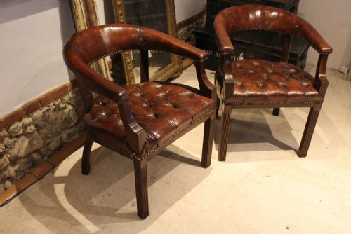 CHAIRS PAIR OF OUTSTANDING LIBRARY OR DESK CHAIRS C1910 - ADDITIONAL PHOTO 8