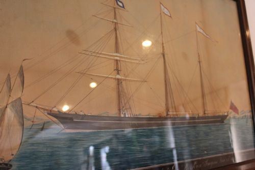 WATER COLOUR PAINTING VICTORIAN D1878 MARITIME SHIP FOLK ART - ADDITIONAL PHOTO 7
