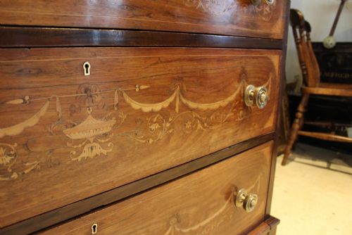 CHEST OF DRAWERS FINE INLAID ROSEWOOD VICTORIAN C1870 EDWARDS AND ROBERTS - ADDITIONAL PHOTO 14