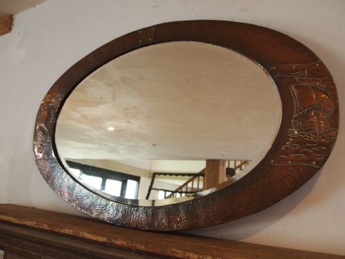 MIRROR ARTS AND CRAFTS COPPER NEWLYN ATTR C1900 - ADDITIONAL PHOTO 6