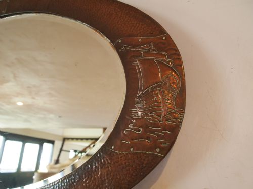 MIRROR ARTS AND CRAFTS COPPER NEWLYN ATTR C1900 - ADDITIONAL PHOTO 8
