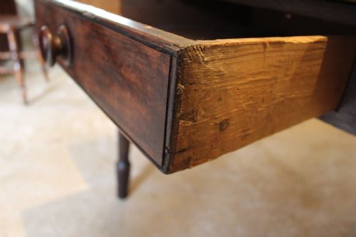 TABLE REFECTORY FARMHOUSE RARE BURR OAK SEATS 8 C1820 - ADDITIONAL PHOTO 3