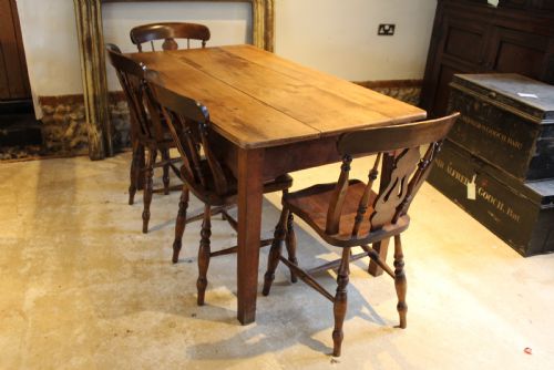 TABLE REFECTORY FARMHOUSE VICTORIAN OAK SEATS 6 C1870 - ADDITIONAL PHOTO 1