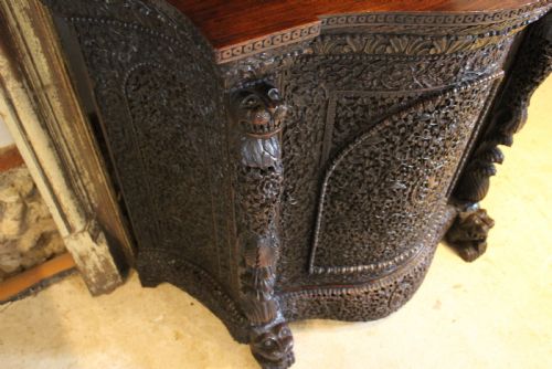 CABINET SIDEBOARD OUTSTANDING BURMESE CARVED PADAUK C1880 - ADDITIONAL PHOTO 8