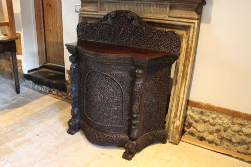 CABINET SIDEBOARD OUTSTANDING BURMESE CARVED PADAUK C1880 - ADDITIONAL PHOTO 11
