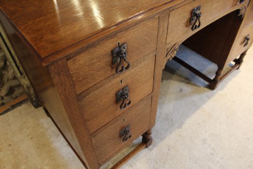 FINE SHAPLAND AND PETTER OAK ARTS CRAFTS DRESSING TABLE C1900 - ADDITIONAL PHOTO 8