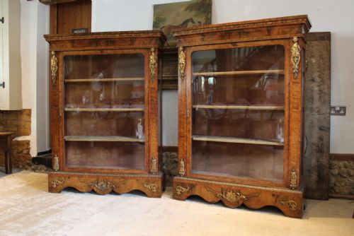 CABINETS AN OUTSTANDING LARGE PAIR OF VICTORIAN WALNUT CABINETS C1840 - ADDITIONAL PHOTO 1