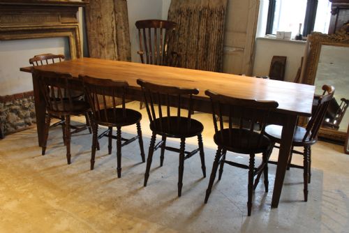 TABLE REFECTORY FARMHOUSE DINING TEAK SEATS 10 C1920 - ADDITIONAL PHOTO 1