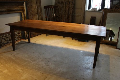 TABLE REFECTORY FARMHOUSE DINING TEAK SEATS 10 C1920 - ADDITIONAL PHOTO 5