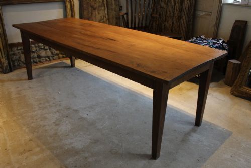TABLE REFECTORY FARMHOUSE DINING TEAK SEATS 10 C1920 - ADDITIONAL PHOTO 10