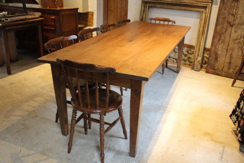 TABLE REFECTORY FARMHOUSE DINING TEAK SEATS 10 C1920 - ADDITIONAL PHOTO 11