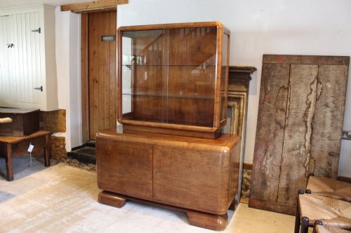 display stunning art deco walnut cabinet manner of epstein c1930 - CATEGORY: ANTIQUE CABINETS - DATED 1930