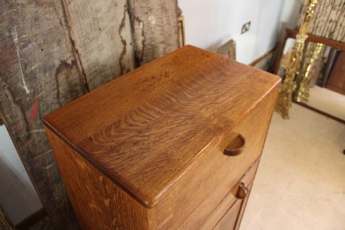 fig 1. Heals Arts and Crafts Oak tallboy cupboard c1920