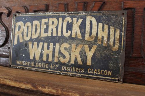 RARE TIN WHISKEY SIGN RODERICK DHU C1920 - ADDITIONAL PHOTO 2