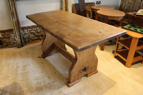 TABLE REFECTORY FARMHOUSE DINING OAK THE MUSIC HOUSE NORWICH C1900 - ADDITIONAL PHOTO 5