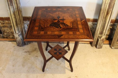 TABLE RARE WEST INDIAN SPECIMEN WOOD MARQUETRY C1870 - ADDITIONAL PHOTO 5