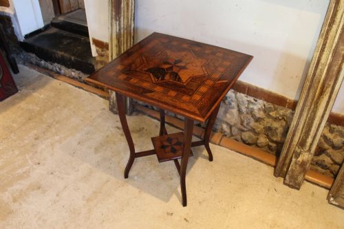 TABLE RARE WEST INDIAN SPECIMEN WOOD MARQUETRY C1870 - ADDITIONAL PHOTO 7