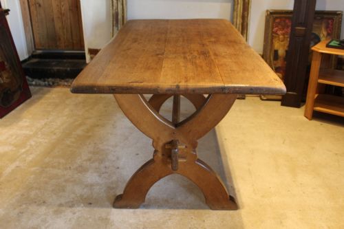 TABLE OAK ARTS CRAFTS REFECTORY FARMHOUSE DINING TABLE C1900 - ADDITIONAL PHOTO 1