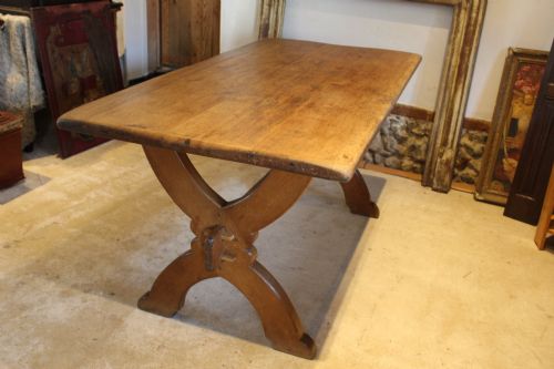 TABLE OAK ARTS CRAFTS REFECTORY FARMHOUSE DINING TABLE C1900 - ADDITIONAL PHOTO 4