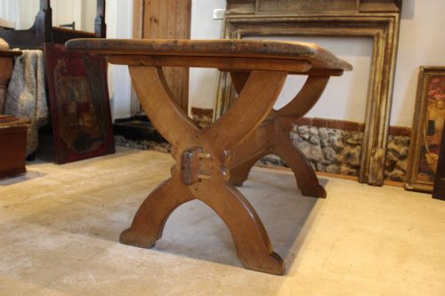 TABLE OAK ARTS CRAFTS REFECTORY FARMHOUSE DINING TABLE C1900 - ADDITIONAL PHOTO 5