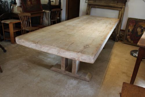 TABLE LARGE 12 SEATER INDUSTRIAL ORIGIN REFECTORY FARMHOUSE DINING TABLE C1910 - ADDITIONAL PHOTO 7