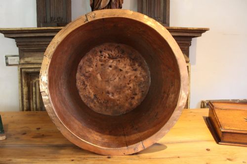 VICTORIAN COPPER COPPER LOG BIN PLANT POT LARGE C1870 - ADDITIONAL PHOTO 2