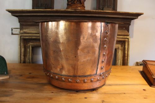 VICTORIAN COPPER COPPER LOG BIN PLANT POT LARGE C1870 - ADDITIONAL PHOTO 5