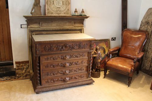 CHEST OF DRAWERS FINE VICTORIAN PERIOD FRENCH CARVED OAK C1880 - ADDITIONAL PHOTO 8