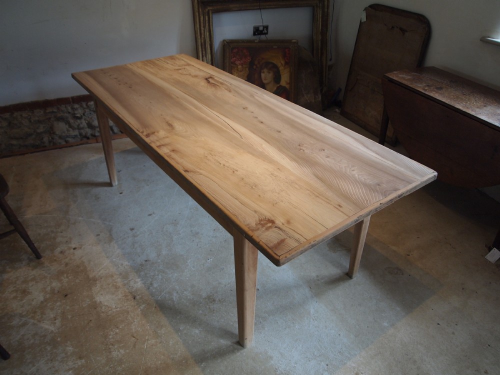Table refectory dining farmhouse French Elm c1900 View VII