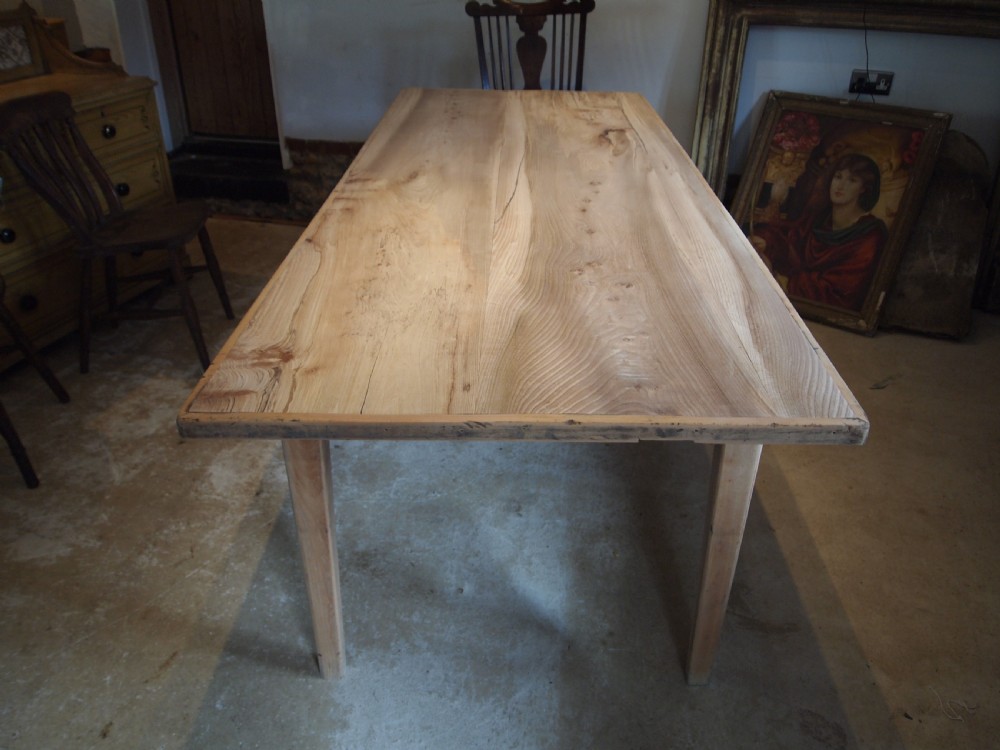 Table refectory dining farmhouse French Elm c1900 View VIII
