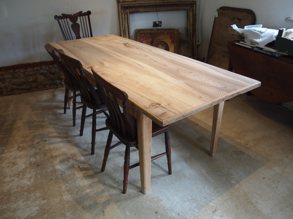 Table refectory dining farmhouse French Elm c1900 View XI