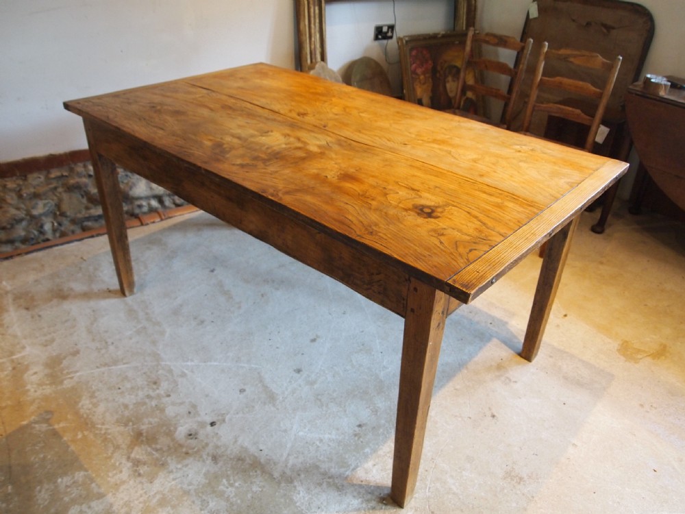 Table refectory farmhouse dining rare Elm c1900 View IV