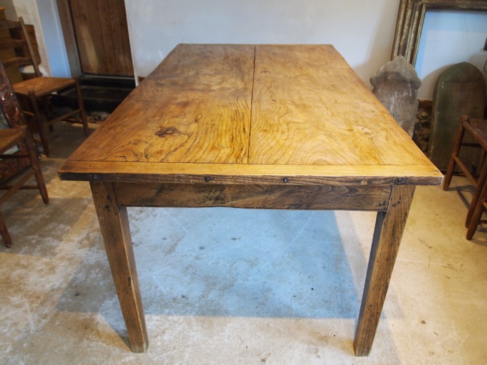 Table refectory farmhouse dining rare Elm c1900 View IX