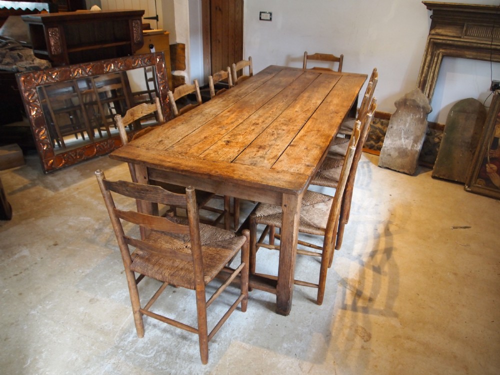 Table rare George IV Oak refectory farmhouse c1800 View II