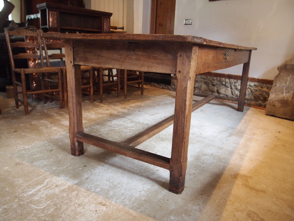 Table rare George IV Oak refectory farmhouse c1800 View III