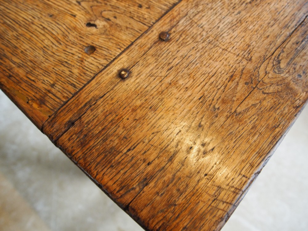 Table rare George IV Oak refectory farmhouse c1800 View VI