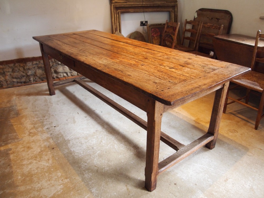 Table rare George IV Oak refectory farmhouse c1800 View VIII