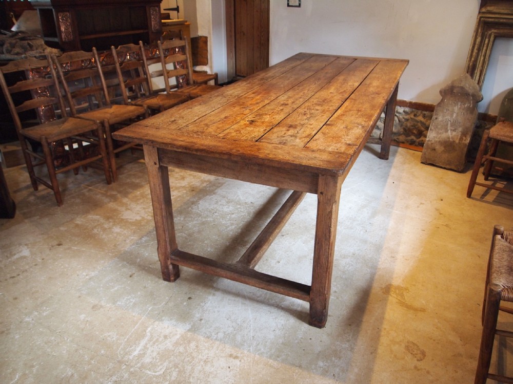 Table rare George IV Oak refectory farmhouse c1800 View XI