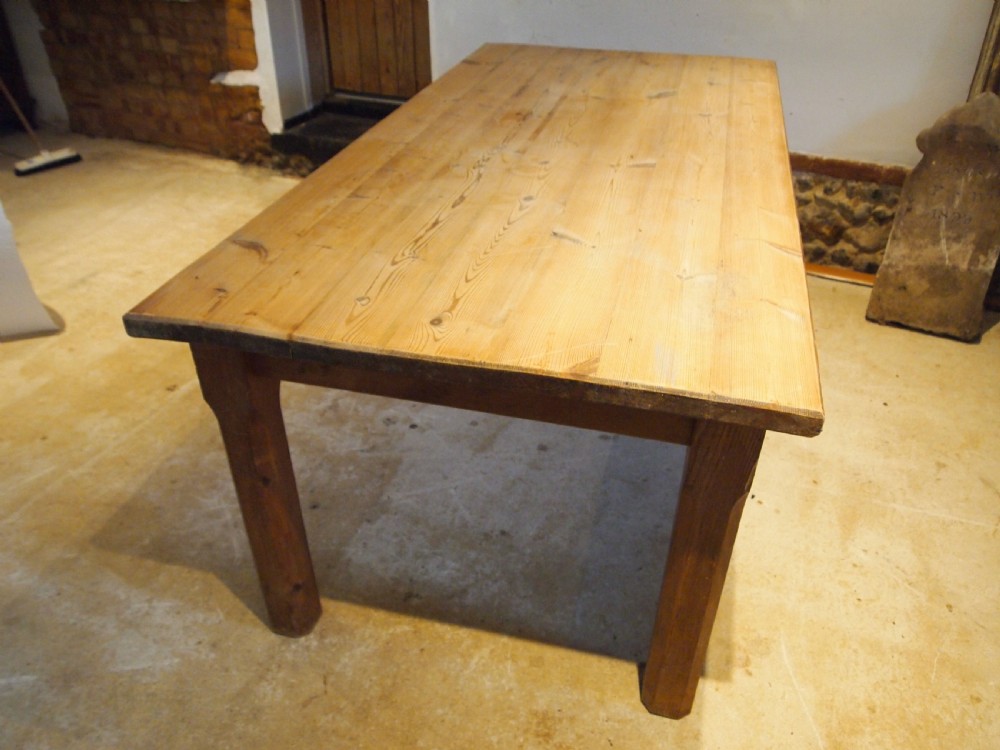 Table refectory farmhouse dining scrub top Edwardian c1910 View II