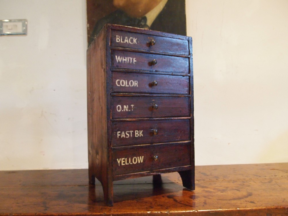 Chest of drawers rare factory J P Coats haberdashery c1890 View III