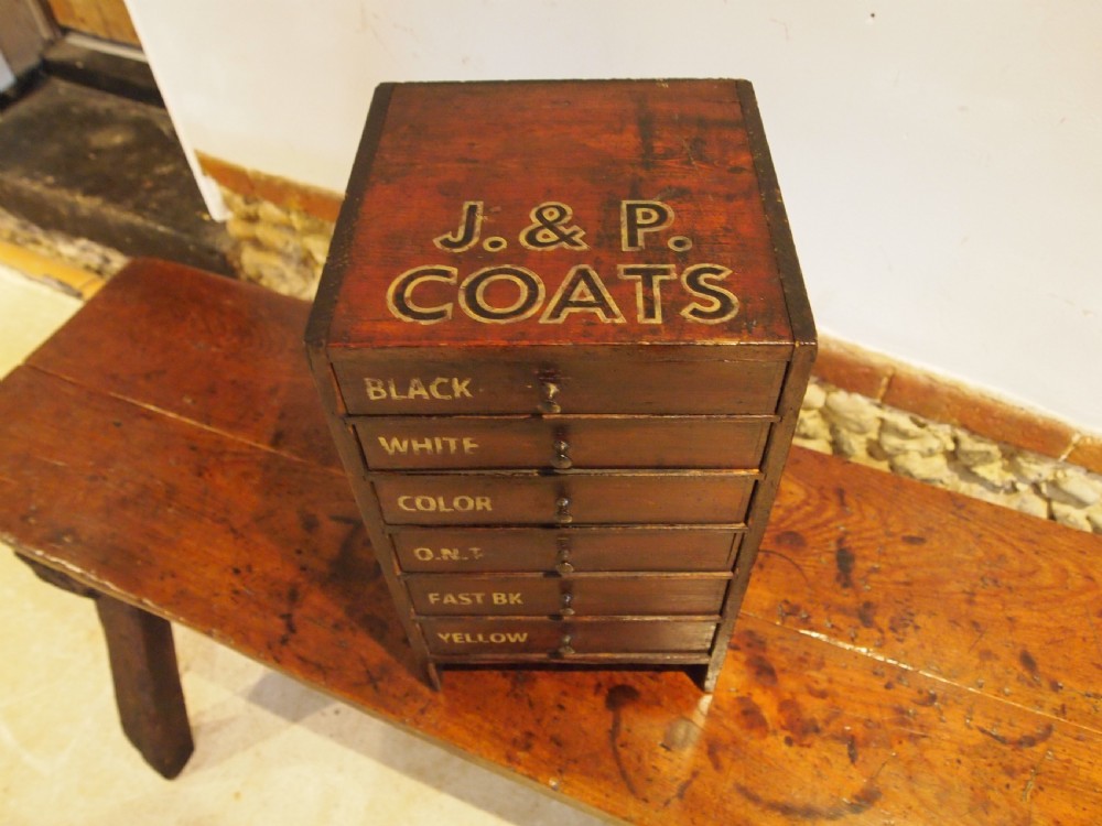 Chest of drawers rare factory J P Coats haberdashery c1890 View VII