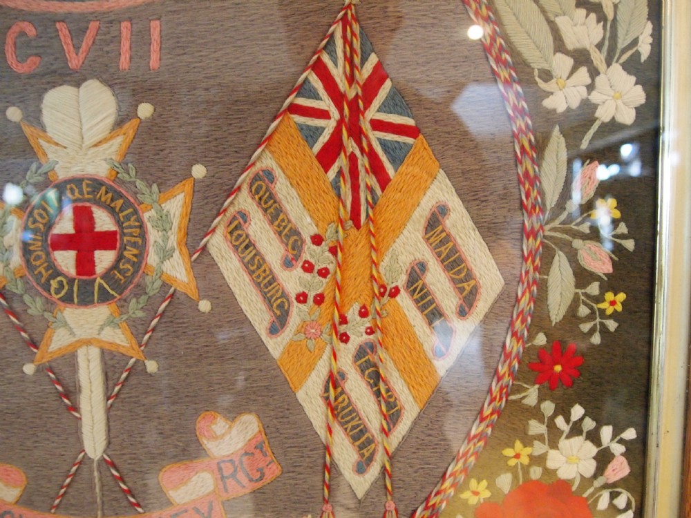 Fine wool work Victorian Sussex reg sampler c1890 View II