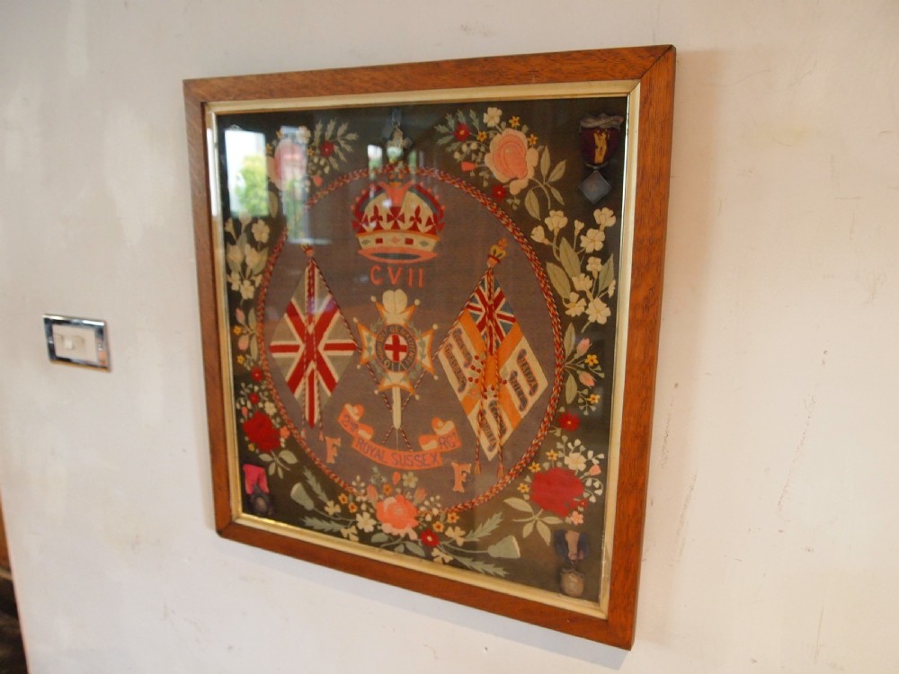 Fine wool work Victorian Sussex reg sampler c1890 View VIII